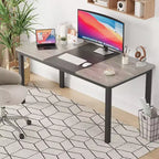Acekool Bureau d'ordinateur moderne, Table de bureau de 160 cm, Grand bureau d'écriture avec cadre métallique, Bureau d'étude pour le travail à domicile