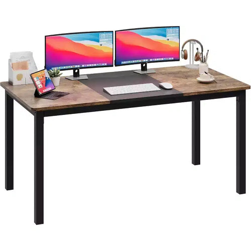 Acekool Modern Computer Desk, 63 Inch Office Table, Large Writing Desk Workstation with Metal Frame, Home Study Desk for Office