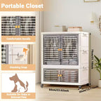 Boîtes de rangement avec couvercles, boîtes de rangement pliantes avec portes et roulettes, bacs de rangement pliables et empilables, lot de 3 organiseurs de placard pour la maison