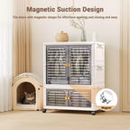 Boîtes de rangement avec couvercles, boîtes de rangement pliantes avec portes et roulettes, bacs de rangement pliables et empilables, lot de 3 organiseurs de placard pour la maison