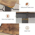Table à manger 79 places, table de cuisine industrielle avec pieds en métal, coins arrondis pour salle à manger