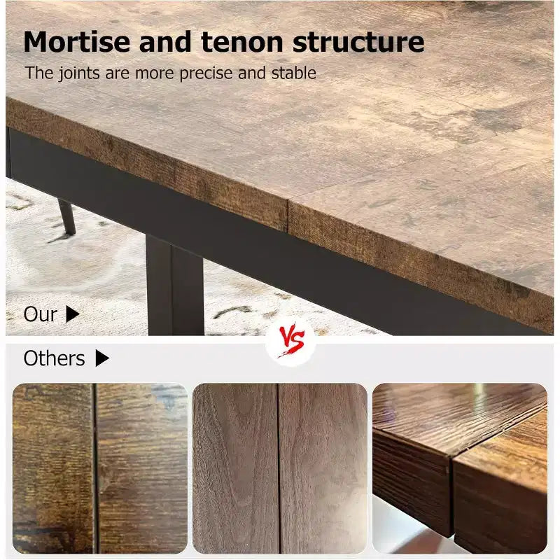 Table à manger 79 places, table de cuisine industrielle avec pieds en métal, coins arrondis pour salle à manger