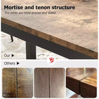 Table à manger 79 places, table de cuisine industrielle avec pieds en métal, coins arrondis pour salle à manger