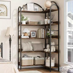 Hush Sun Bibliothèque d'angle réversible à 5 niveaux – Étagère industrielle de 174 cm, 22,7 kg/étagère pour bureau à domicile