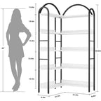Hush Sun Bibliothèque d'angle réversible à 5 niveaux – Étagère industrielle de 174 cm, 22,7 kg/étagère pour bureau à domicile