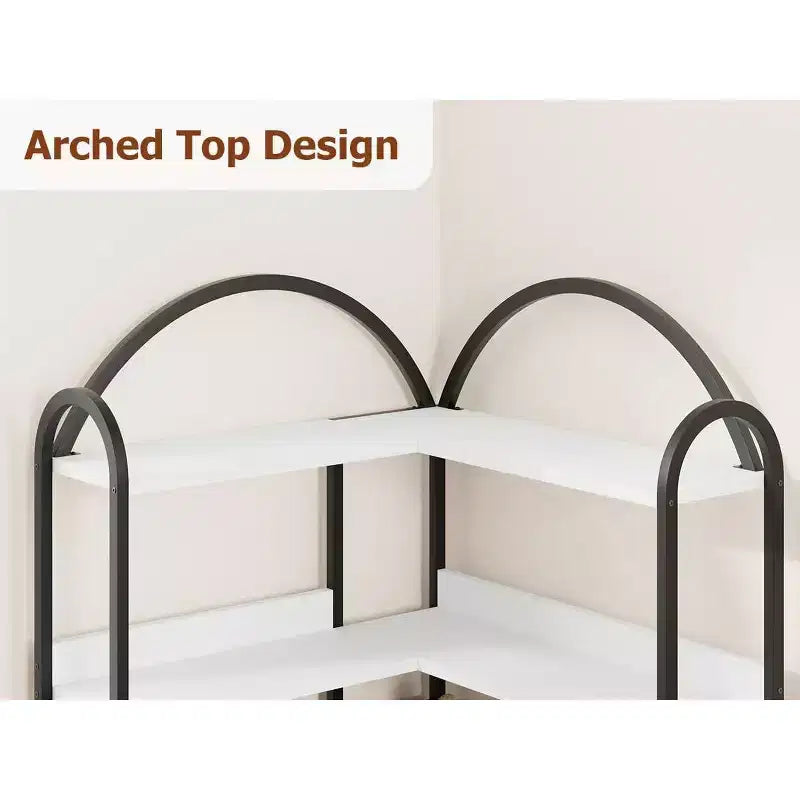 Hush Sun Bibliothèque d'angle réversible à 5 niveaux – Étagère industrielle de 174 cm, 22,7 kg/étagère pour bureau à domicile