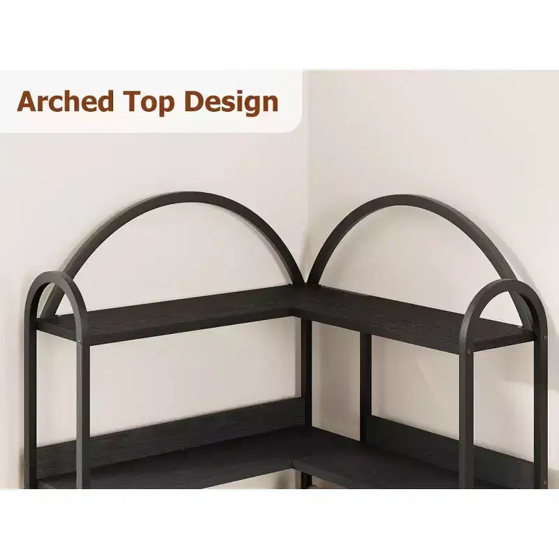 Hush Sun Bibliothèque d'angle réversible à 5 niveaux – Étagère industrielle de 174 cm, 22,7 kg/étagère pour bureau à domicile