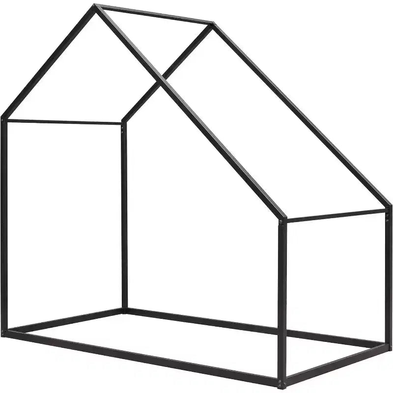 Lit Cabane Enfant Acekool - Cadre Métallique Simple avec Toit