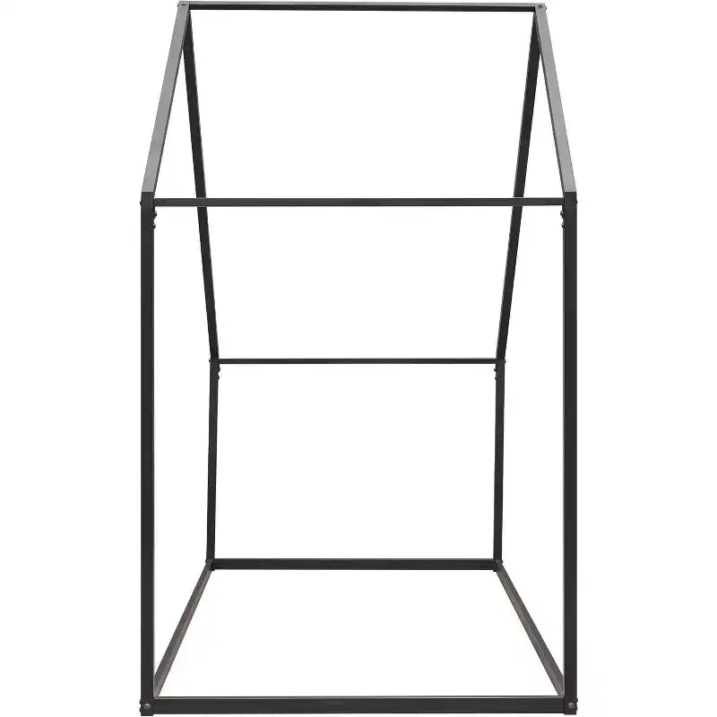 Lit Cabane Enfant Acekool - Cadre Métallique Simple avec Toit