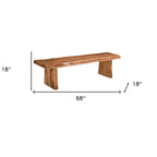HomeRoots Banc de salle à manger à bord naturel 68 po en bois massif marron