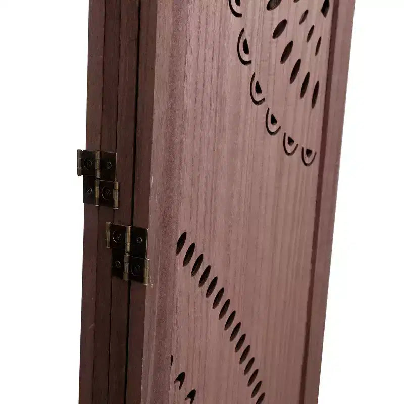 MAYEERTY Séparateur de pièce pliant en bois massif à 4 panneaux, marron, pour la maison ou le bureau