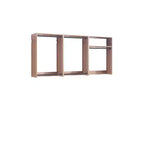 HomeStock Série Devi 31,5-94,5 po L Système de Rangement Modulaire Mural Tringles Doubles 1 Étagère Système de Rangement en Bois