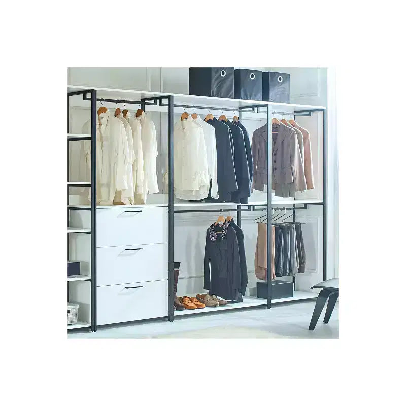 Système de placard HomeStock 77,7 po (H) x 31,5 po (l) en bois composite blanc pour rangement universel avec bacs de rangement