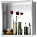 Stainless Steel Shower Niche with Recessed Rectangle Design, No-Tile Installation Required, Wall-Mounted Storage for Bathroom