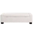 Banc Ottoman TUYOHW 50 en Tissu Texturé, Design Rectangulaire avec Couvercle Charnière pour Assise et Rangement Caché