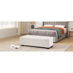 Banc Ottoman TUYOHW 50 en Tissu Texturé, Design Rectangulaire avec Couvercle Charnière pour Assise et Rangement Caché