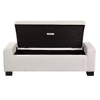 Banc Ottoman TUYOHW 50 en Tissu Texturé, Design Rectangulaire avec Couvercle Charnière pour Assise et Rangement Caché