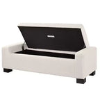 Banc Ottoman TUYOHW 50 en Tissu Texturé, Design Rectangulaire avec Couvercle Charnière pour Assise et Rangement Caché