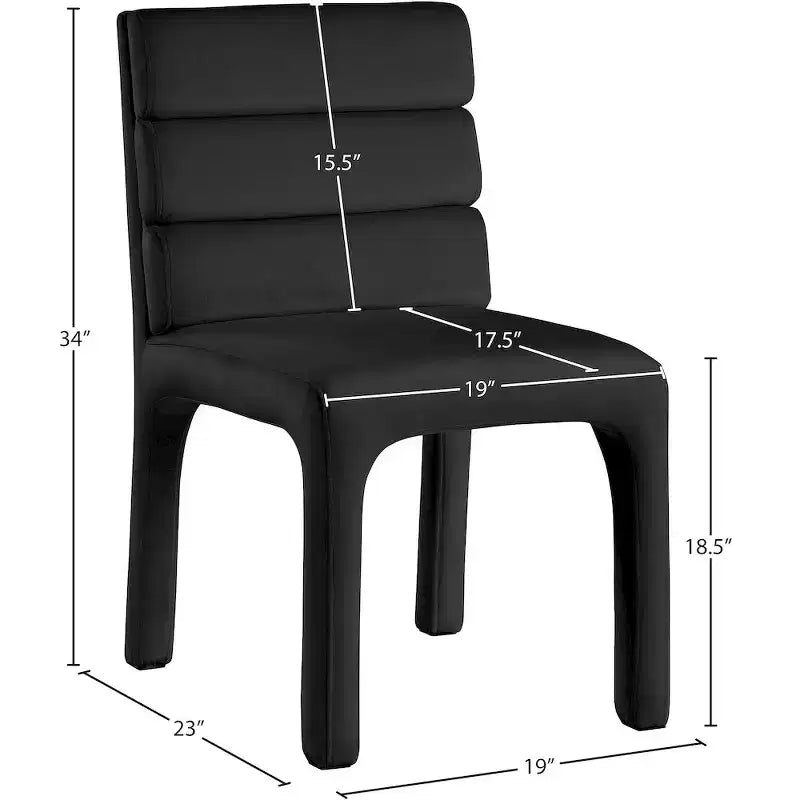 Meridian Furniture, Chaises de salle à manger en velours Kai, lot de 2