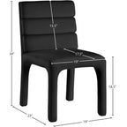 Meridian Furniture, Chaises de salle à manger en velours Kai, lot de 2