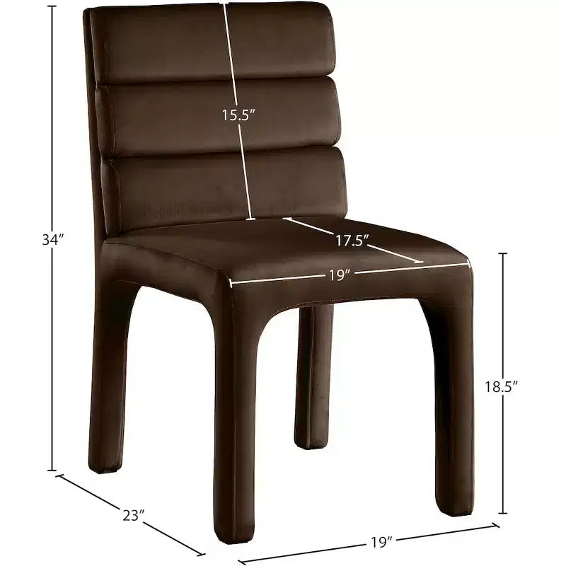 Meridian Furniture, Chaises de salle à manger en velours Kai, lot de 2