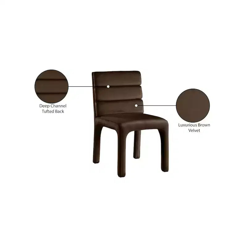 Meridian Furniture, Chaises de salle à manger en velours Kai, lot de 2