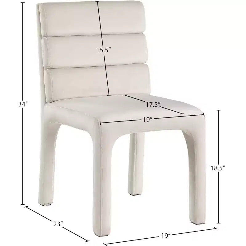 Meridian Furniture, Chaises de salle à manger en velours Kai, lot de 2
