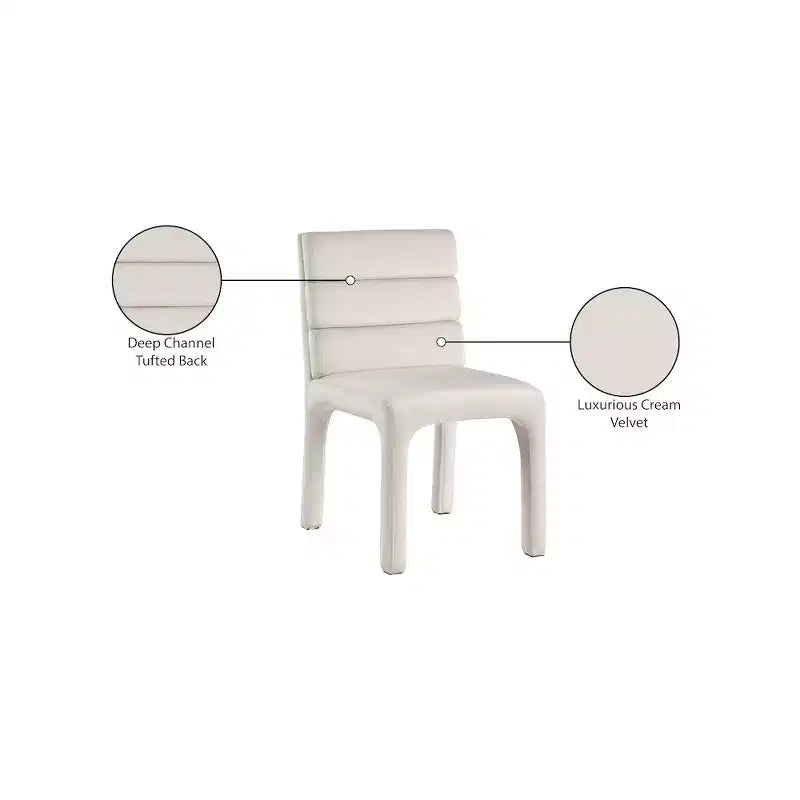Meridian Furniture, Chaises de salle à manger en velours Kai, lot de 2