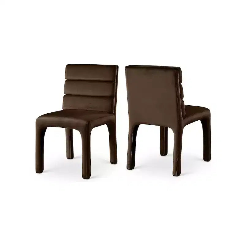 Meridian Furniture, Chaises de salle à manger en velours Kai, lot de 2