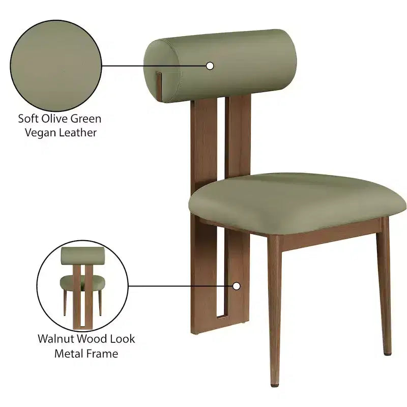 Meridian Furniture, Chaises de salle à manger Dario en cuir vegan, lot de 2
