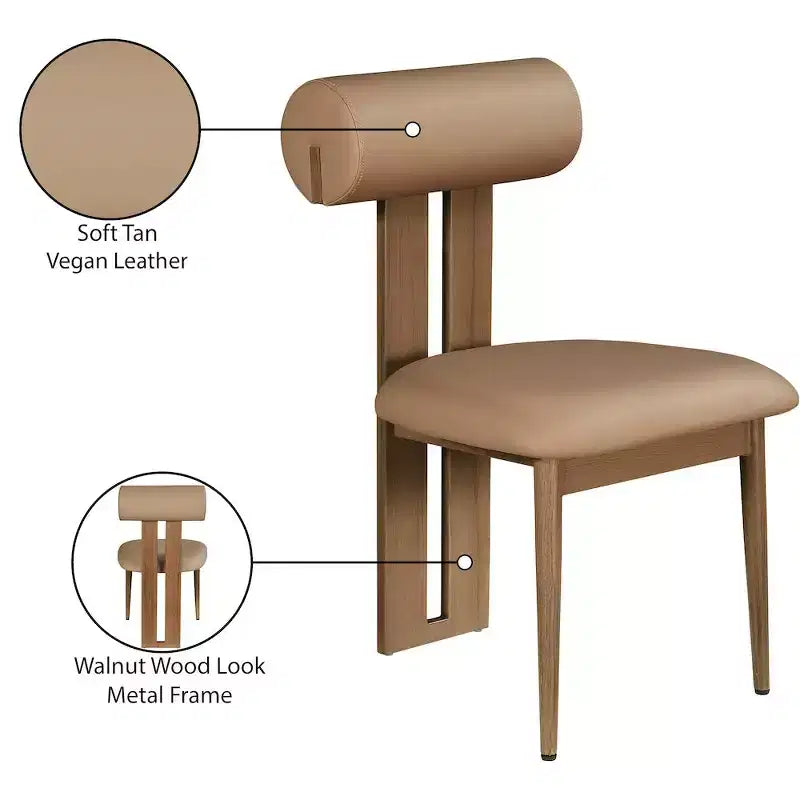 Meridian Furniture, Chaises de salle à manger Dario en cuir vegan, lot de 2
