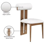 Meridian Furniture, Chaises de salle à manger Dario en cuir vegan, lot de 2