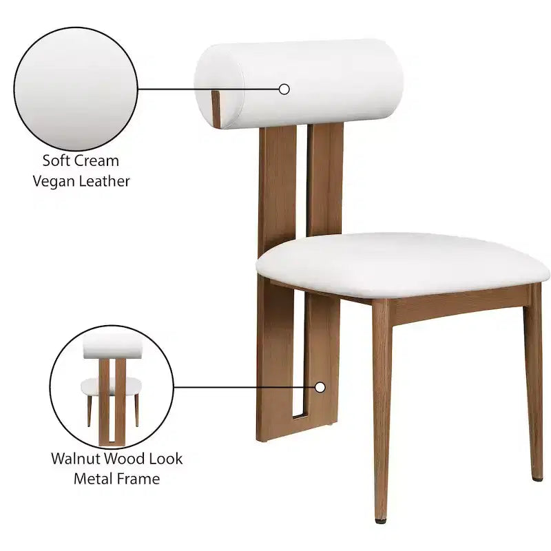 Meridian Furniture, Chaises de salle à manger Dario en cuir vegan, lot de 2