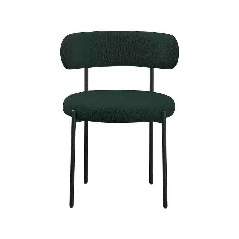 Meridian Furniture, Chaises de salle à manger en tissu bouclé vert Beacon, Lot de 2