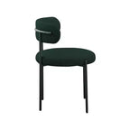 Meridian Furniture, Chaises de salle à manger en tissu bouclé vert Beacon, Lot de 2