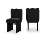 Meridina Furniture, Chaise de salle à manger tapissée en tissu chenille noir Shaw