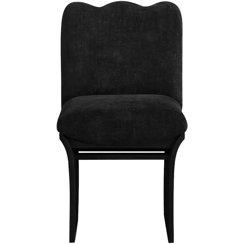 Meridina Furniture, Chaise de salle à manger tapissée en tissu chenille noir Shaw