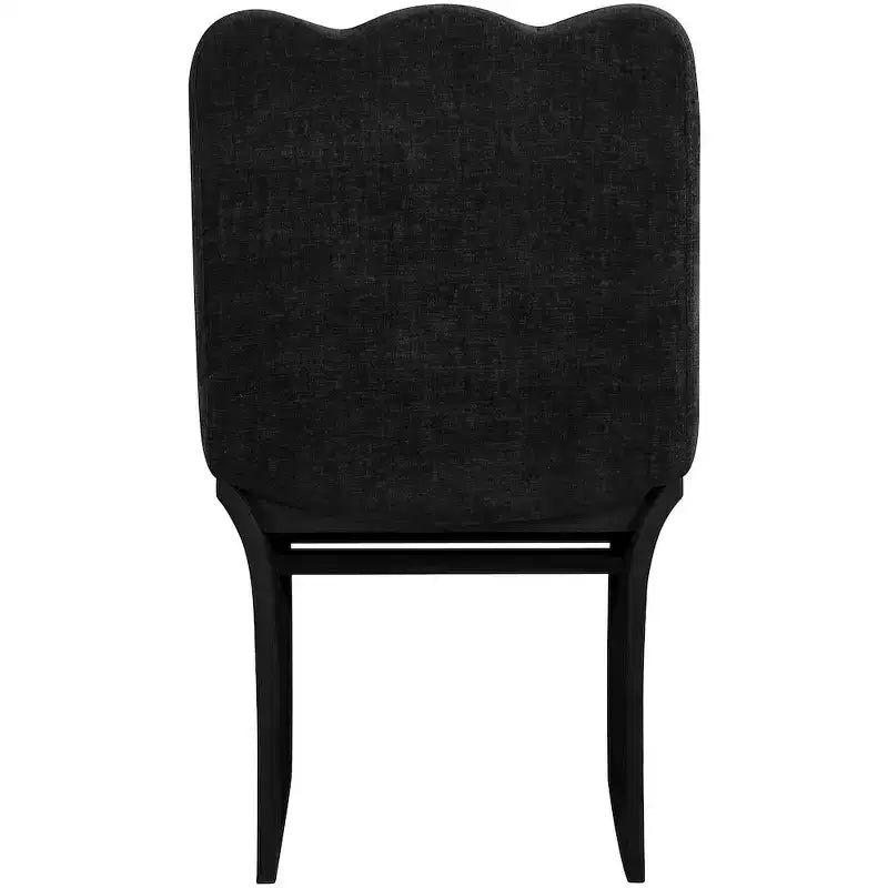 Meridina Furniture, Chaise de salle à manger tapissée en tissu chenille noir Shaw