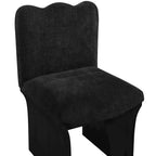 Meridina Furniture, Chaise de salle à manger tapissée en tissu chenille noir Shaw