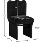 Meridina Furniture, Chaise de salle à manger tapissée en tissu chenille noir Shaw