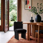 Meridina Furniture, Chaise de salle à manger tapissée en tissu chenille noir Shaw