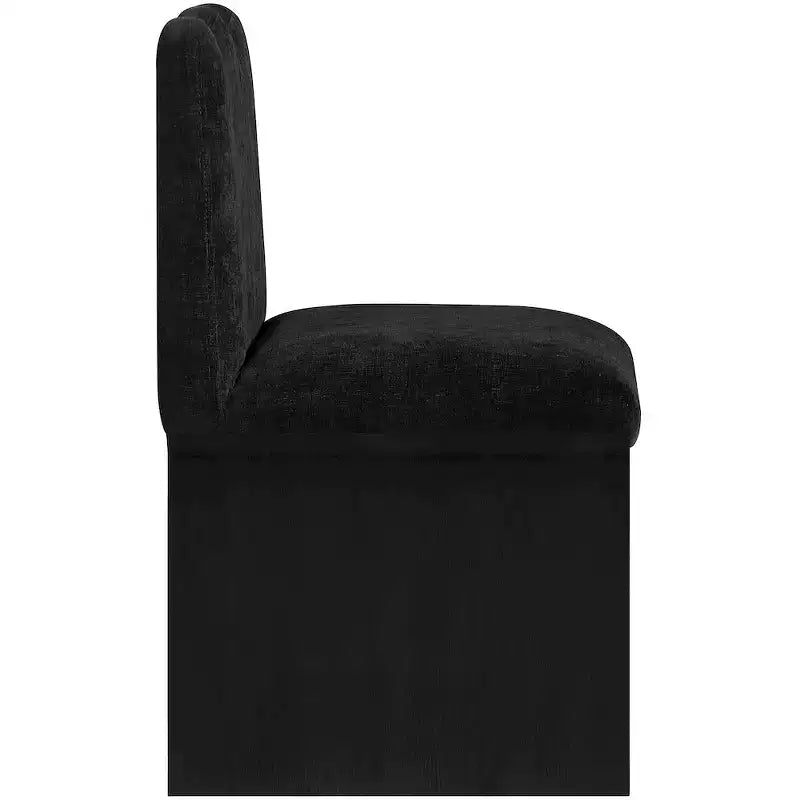 Meridina Furniture, Chaise de salle à manger tapissée en tissu chenille noir Shaw