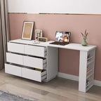 Bureau d'angle moderne en bois en forme de L Adela avec tiroirs de GDFStudio