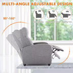 Fauteuil inclinable de massage Bestier pour adultes, siège de cinéma maison réglable avec support lombaire pour salon, canapé inclinable moderne en cuir et tissu