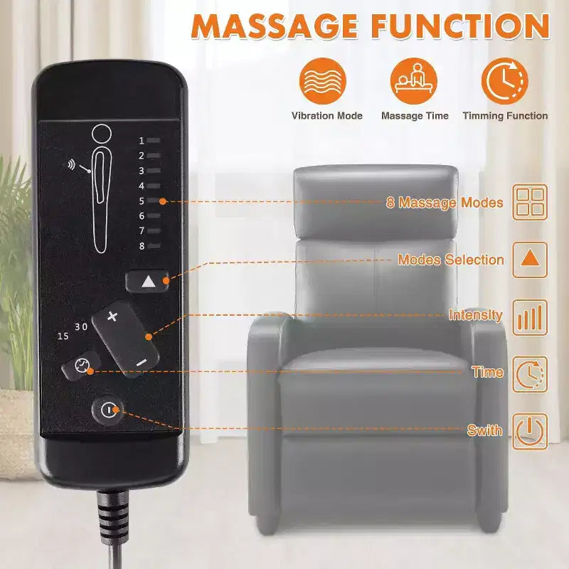 Fauteuil inclinable de massage Bestier pour adultes, siège de cinéma maison réglable avec support lombaire pour salon, canapé inclinable moderne en cuir et tissu