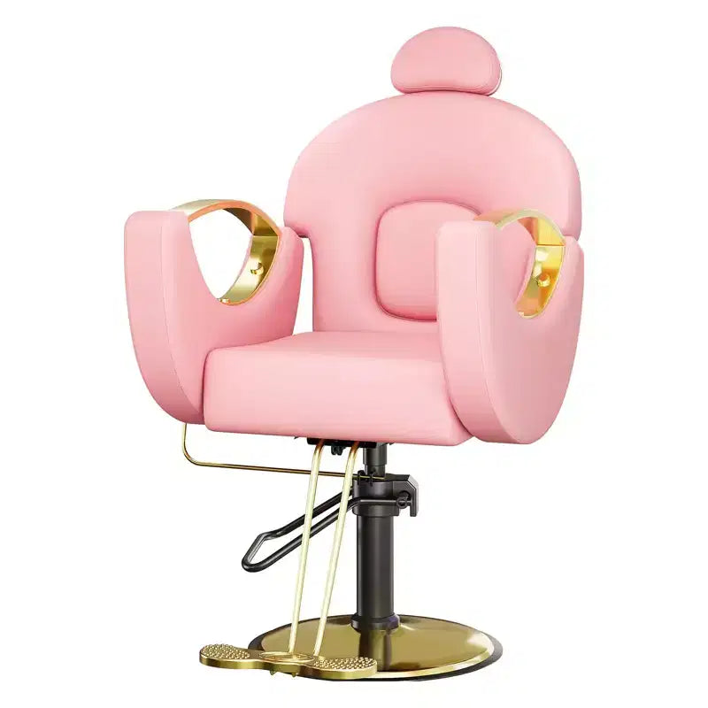 Fauteuil de barbier pivotant à 360°, Fauteuil de coiffeur avec pompe hydraulique robuste, appui-tête réglable et dossier inclinable, Fauteuil de salon inclinable