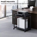 3 Tier PC Tower Stand, Height Adjustable Computer Tower Floor Stand with Wheels, Metal Computer Cart CPU Holder for Office Home Classroom