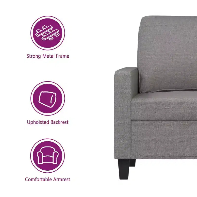 vidaXL Fauteuil Gris Clair Tissu 60 cm