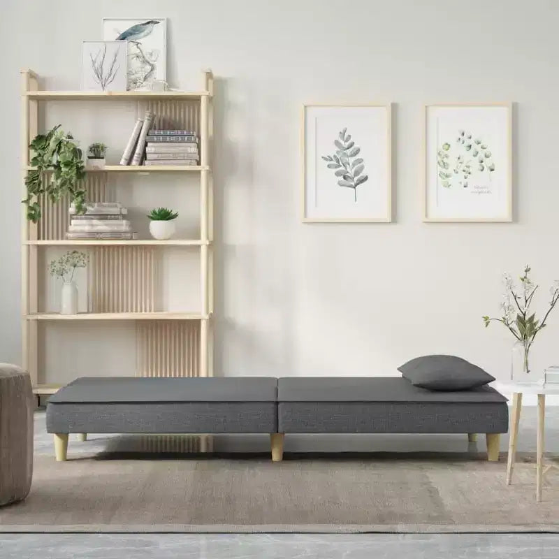 vidaXL Canapé-lit Tissu gris foncé (100 % polyester), contreplaqué, mousse Standard