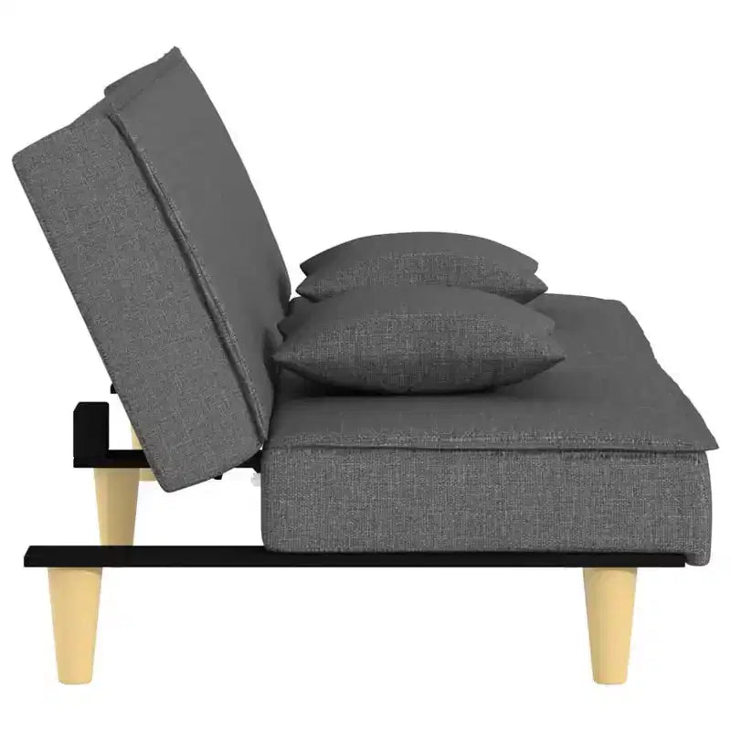 vidaXL Canapé-lit Tissu gris foncé (100 % polyester), contreplaqué, mousse Standard